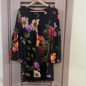 Alexia Admor Floral butterfly black women’s fashion party dress XS